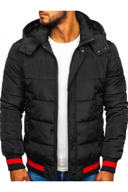 Muška zimska jakna s kapuljačom Denley JK393 - crna,