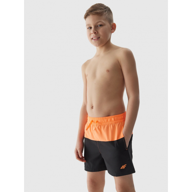 Chlapecké plážové šortky typu boardshorts 4F - oranžové
