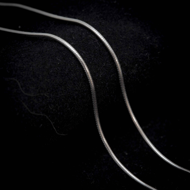 Rodiniran srebrni lančić zmija - 45 cm 