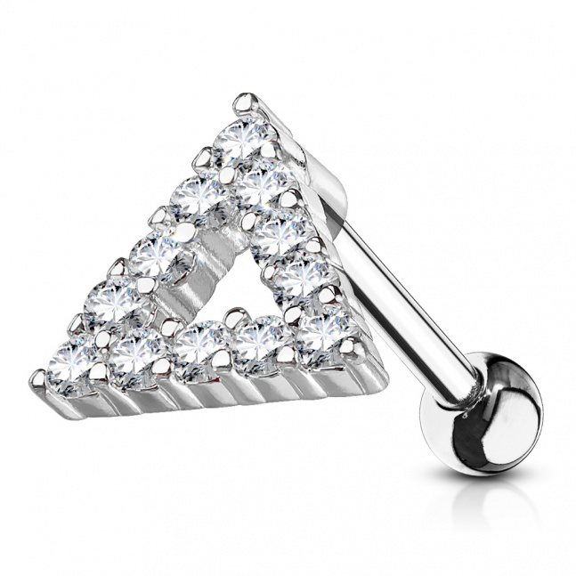 Ocelový piercing do ucha - triangl