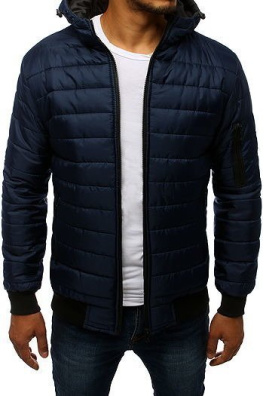 Navy blue men's quilted bomber jacket TX2228