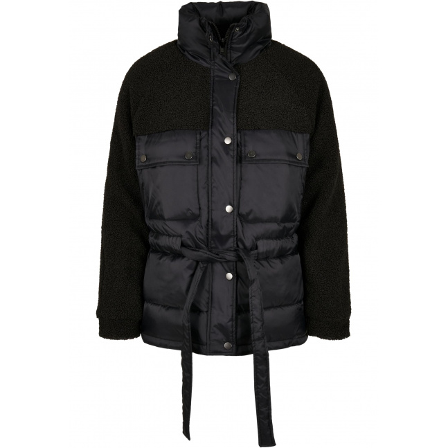 Ladies Sherpa Mix Puffer Jacket black