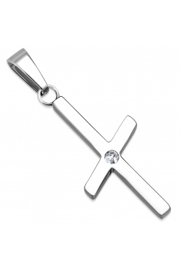 Ležatý křížek na krk z chirurgické oceli s výběrem řetízku 