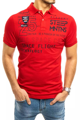 Koszulka polo męska z nadrukiem czerwona Dstreet PX0467