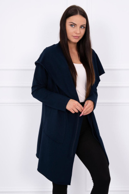 Cape with a loose hood navy blue
