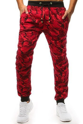 Spodnie dresowe męskie camo czerwone Dstreet UX3412