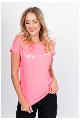Ženska majica s natpisom "Shopping is my cardio" - roze,
