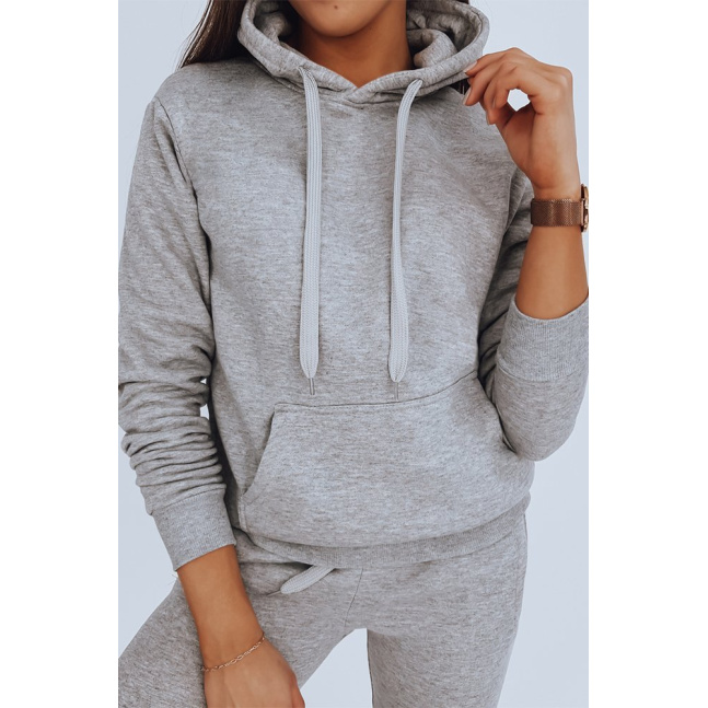 Gray BASIC women's sweatshirt with hood BY0155