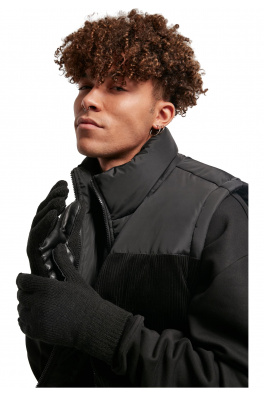 Synthetic Leather Knit Gloves black