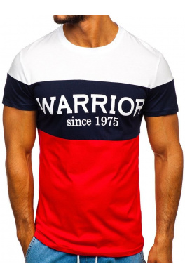 Muška majica s printom "WARRIOR" Denley 100693 - crvena,