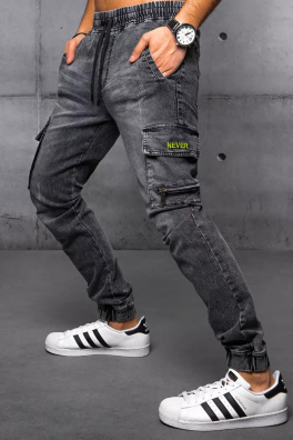 Spodnie męskie jeansowe joggery czarne Dstreet UX3570