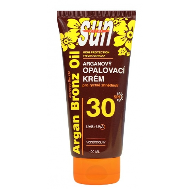 VIVACO Opalovací krém s BIO arganovým olejem SPF 30 SUN VITAL 100 ml