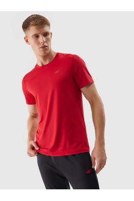 Pánské sportovní tričko regular z recyklovaných materiálů 4F - červené