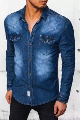 Koszula męska jeansowa niebieska Dstreet DX2382