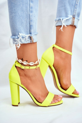 Women’s Sandals On High Heel Yellow Neon Anastasie