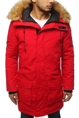 Red men's winter parka jacket TX2995