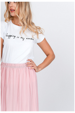 Ženska majica s natpisom "Shopping is my cardio" - bijela,