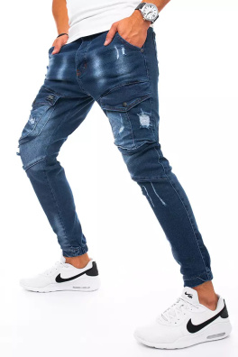 Spodnie męskie jeansowe typu bojówki niebieskie Dstreet UX3271